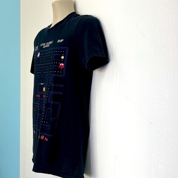 Fruit Of The Loom - PAC Man Black Game Over Graphic Short Sleeve T Shirt Size M - Picture 5 of 9